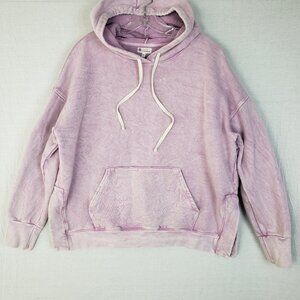 SUNDRY for Evereve Mineral Wash Tie Dye Slit Hoodie Sweatshirt Lilac Purple sz L